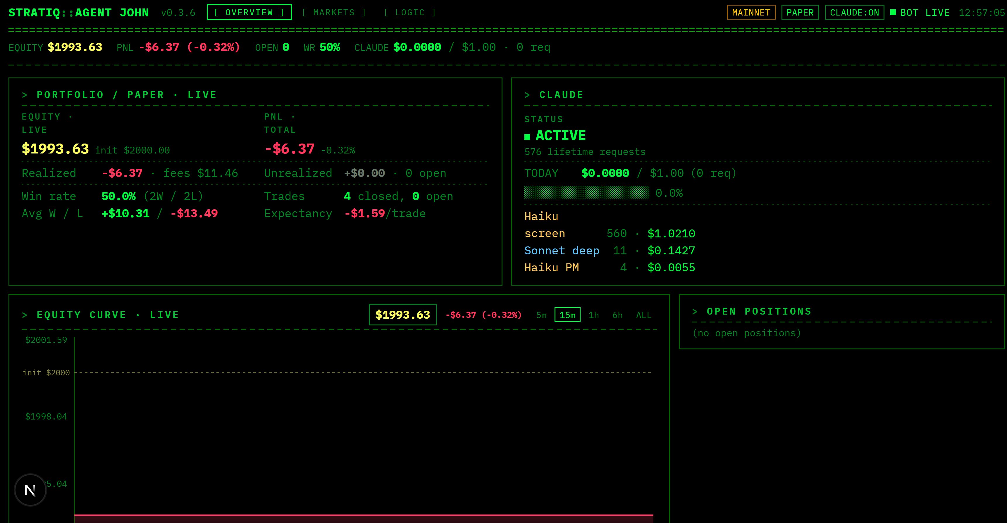 Agent John AI trader preview